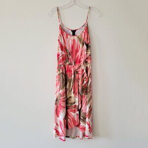Ann Taylor Faux Wrap High Low Sleeveless Tropical Summer Dress - Size S